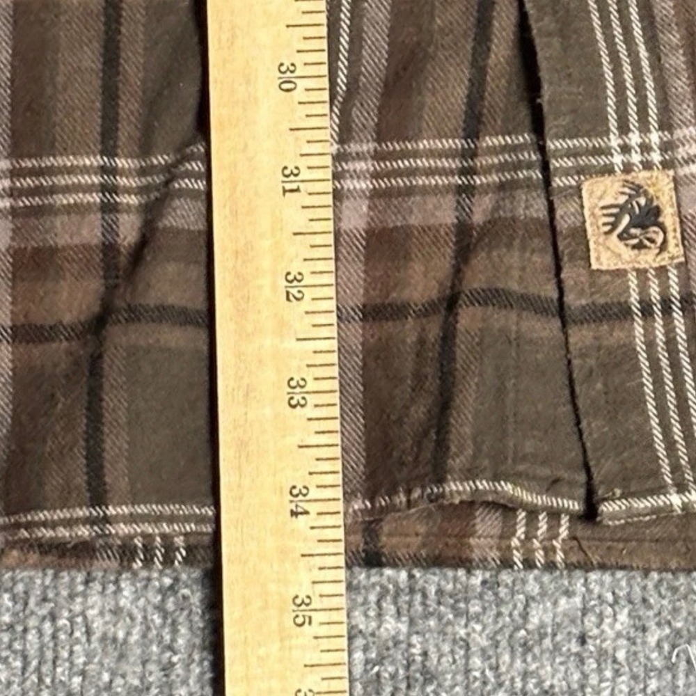 Legendary Whitetails Flannel Shirt Button Down Mens 3XT Brown Plaid Buck Camp - Picture 10 of 12
